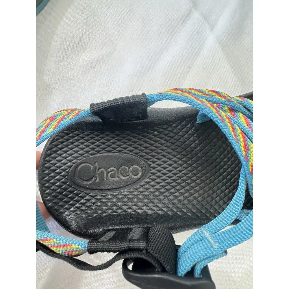 Chaco ZX/2 Yampa Fiesta Rainbow Sandals Girls Size 4 Dual Strap Toe Loop Hiking